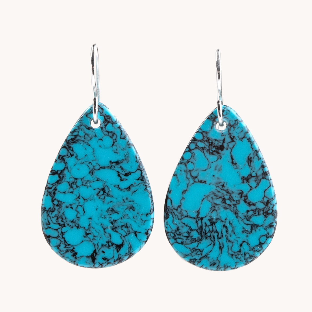 Radiante: Upcycled Light Blue Turquoise Earrings