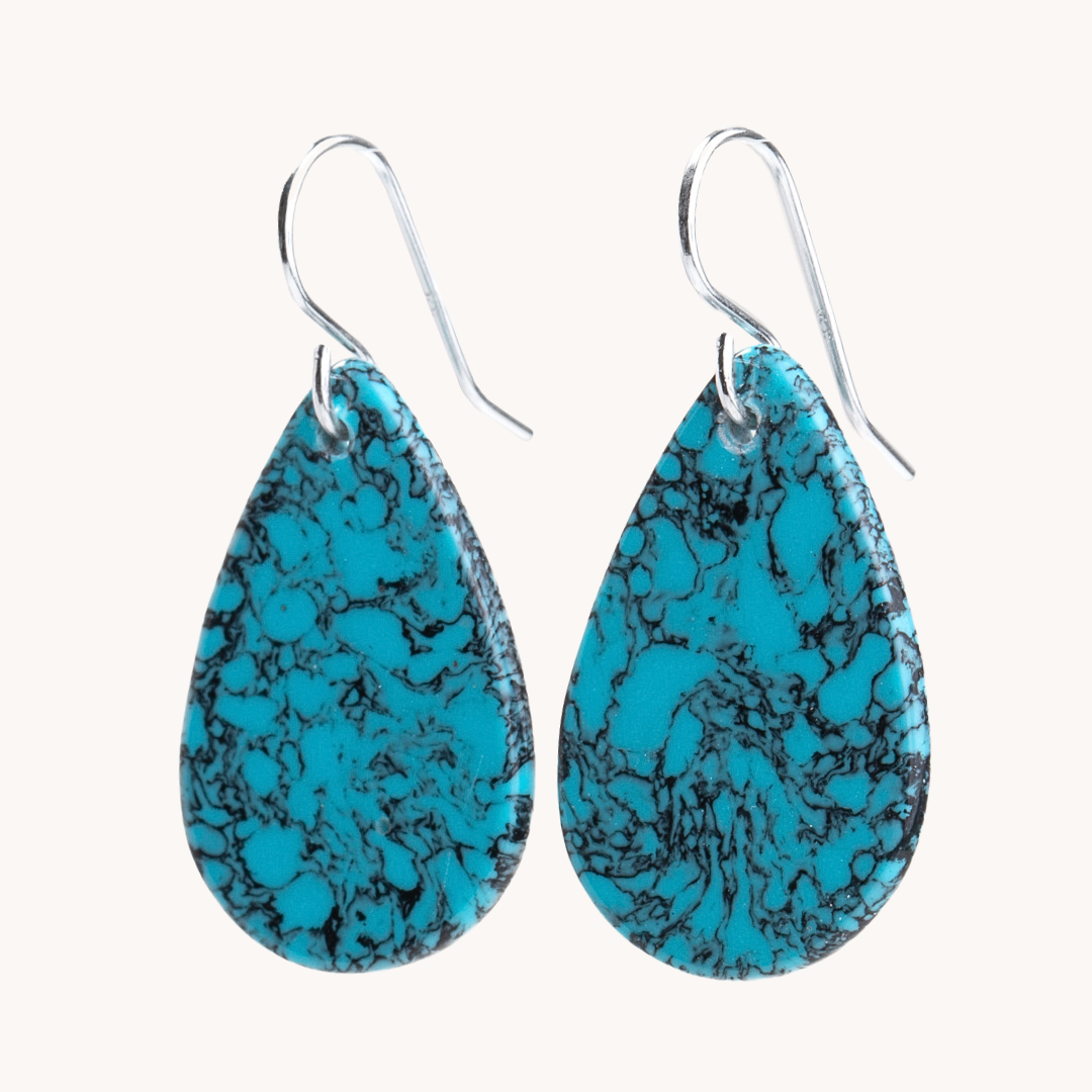 Radiante: Upcycled Light Blue Turquoise Earrings