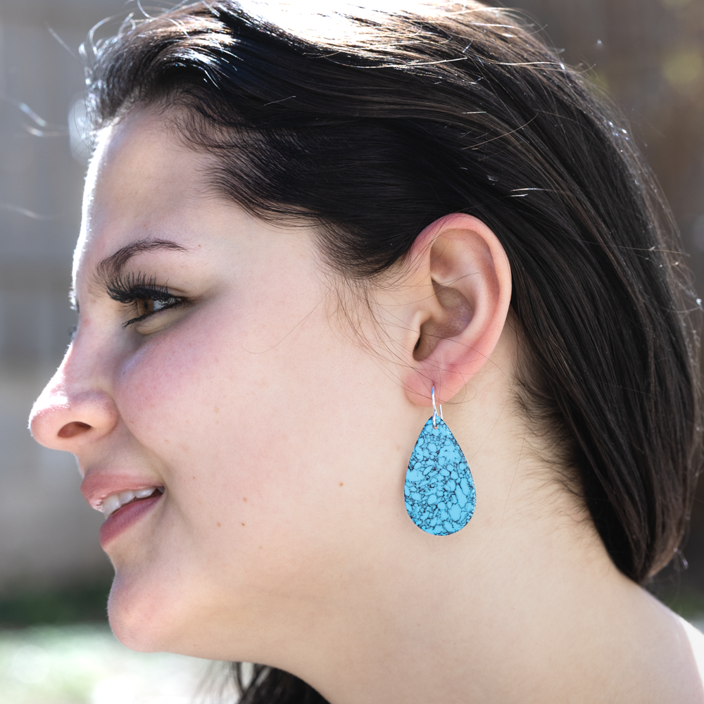 Radiante: Upcycled Light Blue Turquoise Earrings