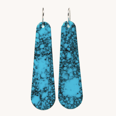 Upcycled Turquoise Oblong Earrings