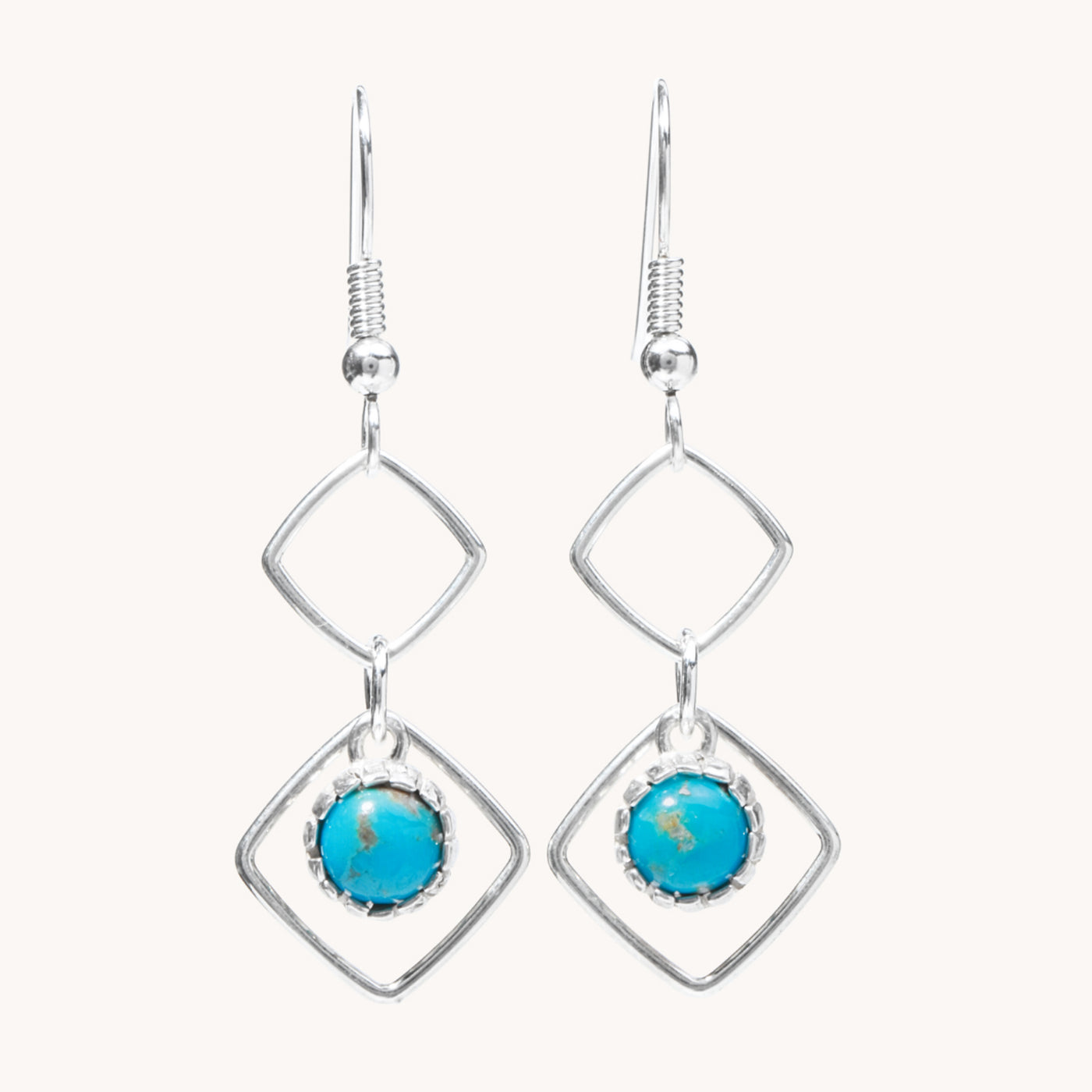 Radiante: Turquoise Diamond Dangle Earrings