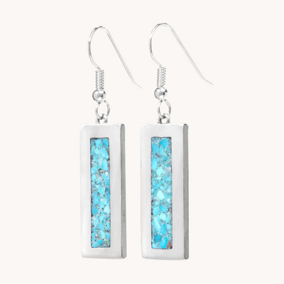 Sterling Silver Turquoise Inlay Earrings by TSkies