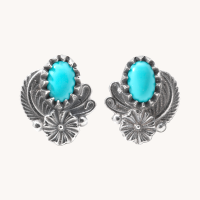 Radiante: Turquoise Leaf Stud Earrings
