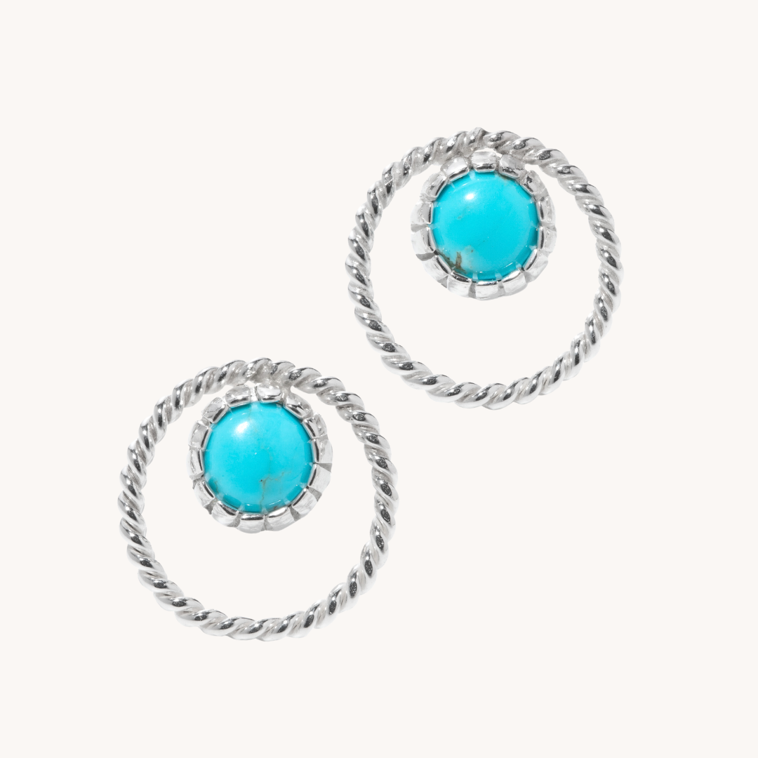 Radiante: Turquoise Twist Stud Earrings
