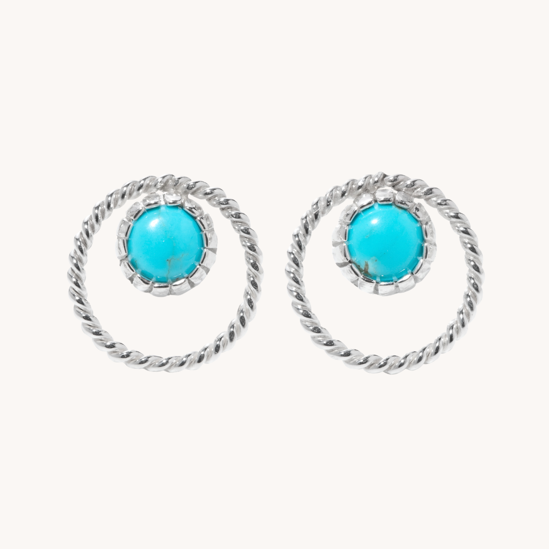 Radiante: Turquoise Twist Stud Earrings