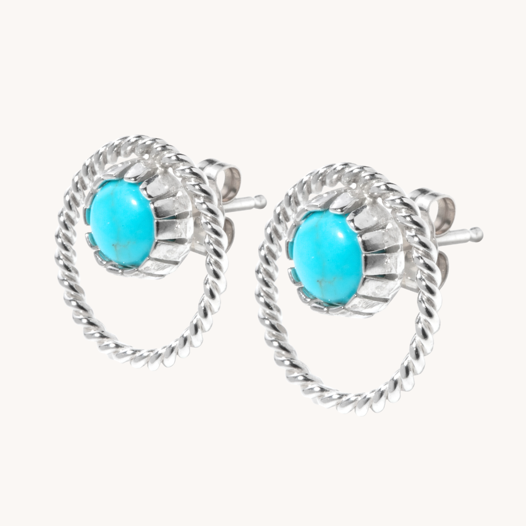 Radiante: Turquoise Twist Stud Earrings