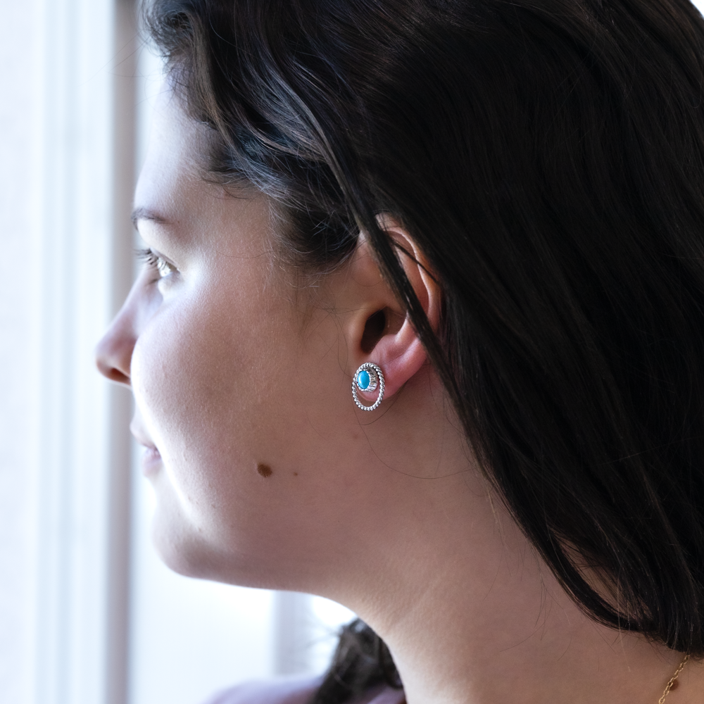 Radiante: Turquoise Twist Stud Earrings
