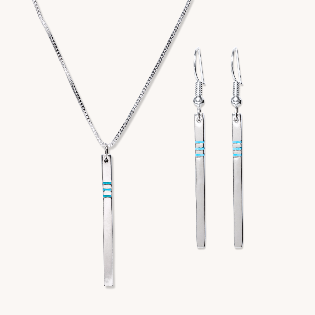 Spirit: Silver Drop Earrings & Necklace Set