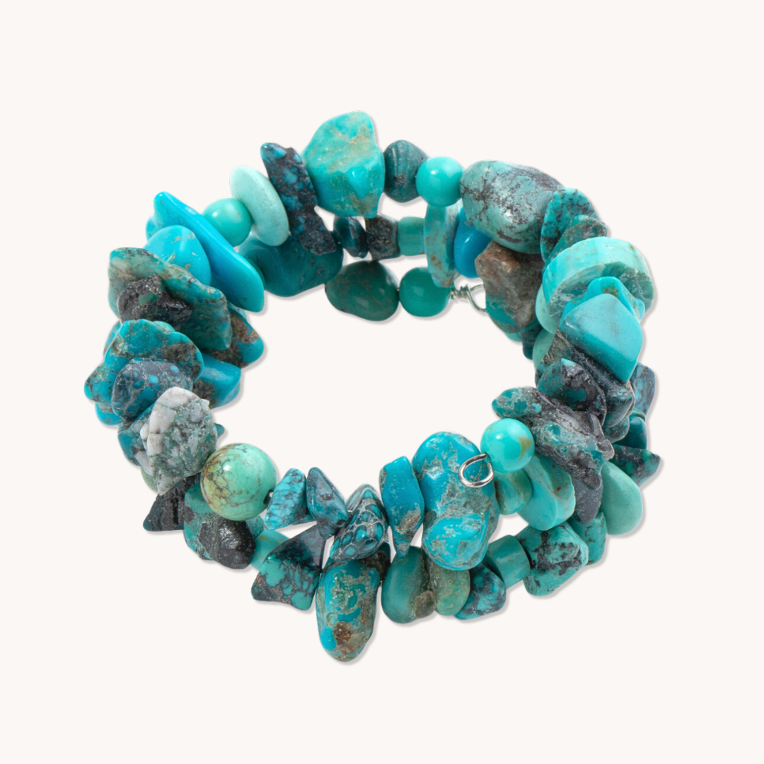 Turquoise Nugget Beads Wrap Bracelet