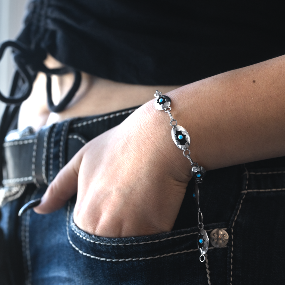 Turquoise Shadowbox Link Bracelet