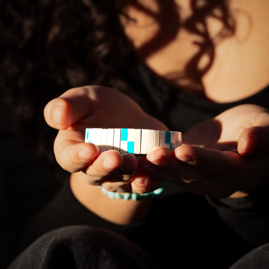 Turquoise & Shell Watchband-Style Bracelet