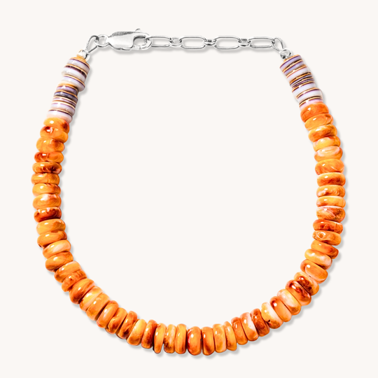 Spiny Oyster Beads Bracelet with Heishe