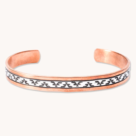 Mystery Copper & Silver Hand-Stamped Cuff Bracelet