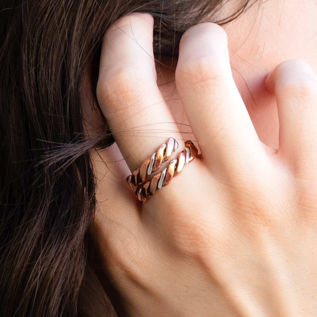 Two-Tone Twist Adjustable Ring