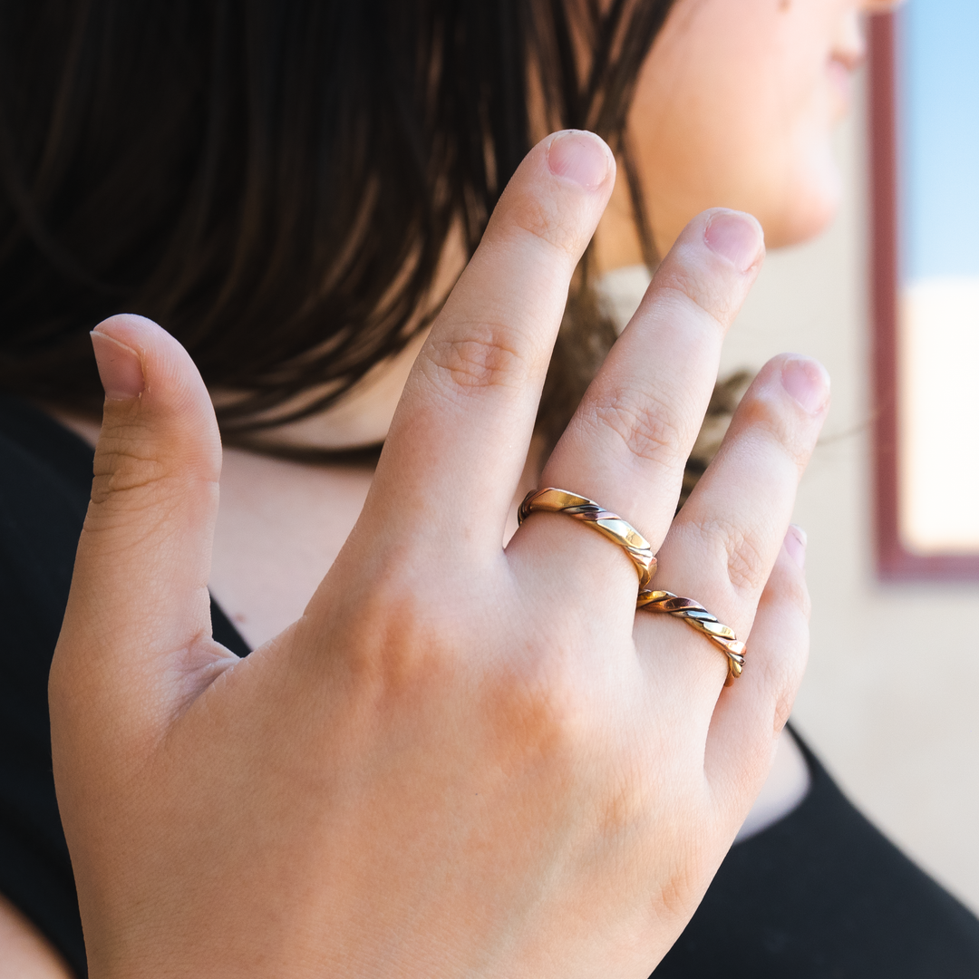 Braided Three-Tone Ring