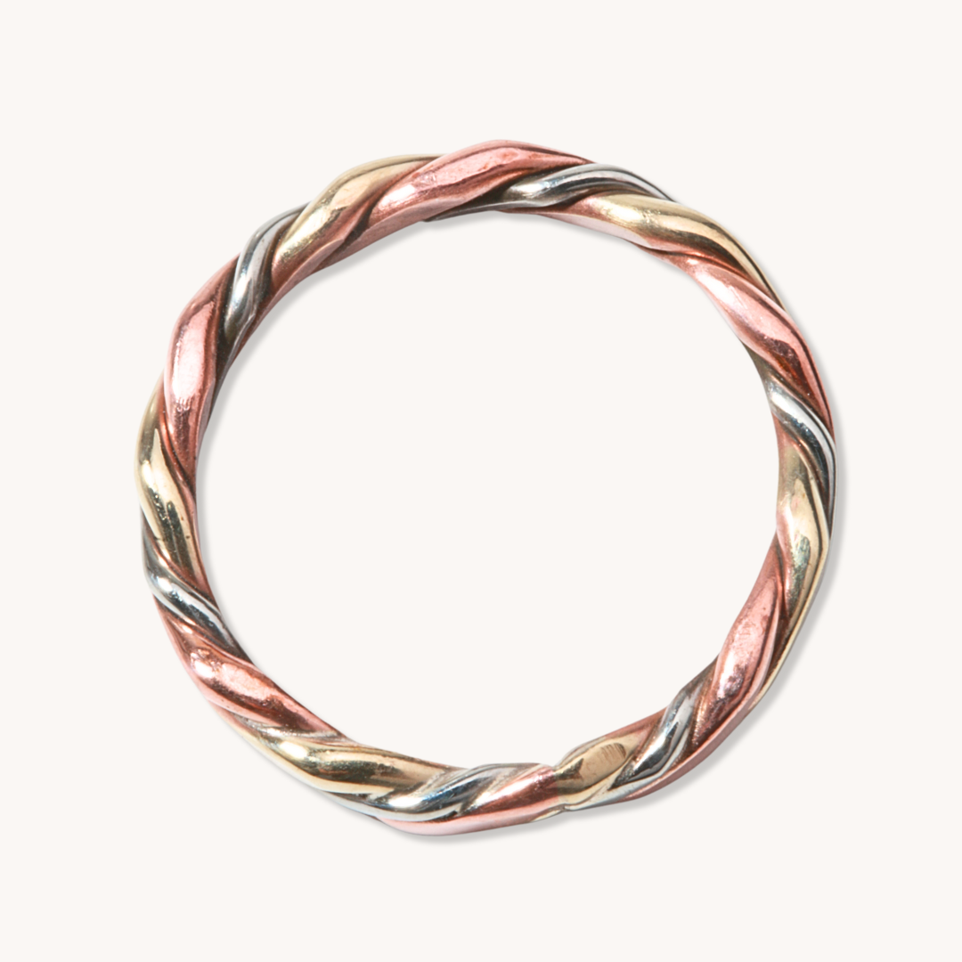 Braided Three-Tone Ring