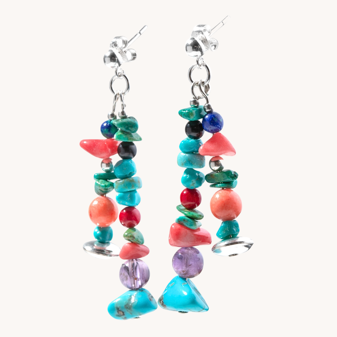 Bead Maiden: Sunset Skies Beaded Drop Earrings