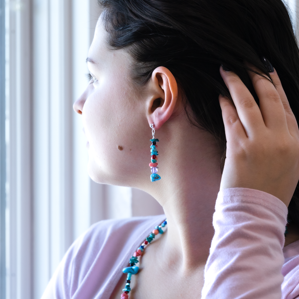 Bead Maiden: Sunset Skies Beaded Drop Earrings