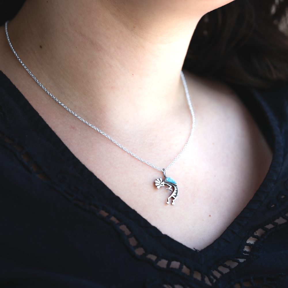 Turquoise Kokopelli Pendant