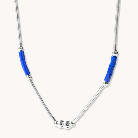 Lapis & Liquid Silver Necklace