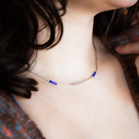 Lapis & Liquid Silver Necklace