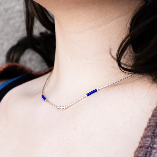 Lapis & Liquid Silver Necklace