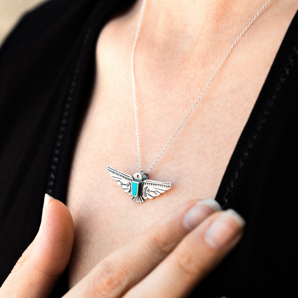 Turquoise Soaring Eagle Necklace