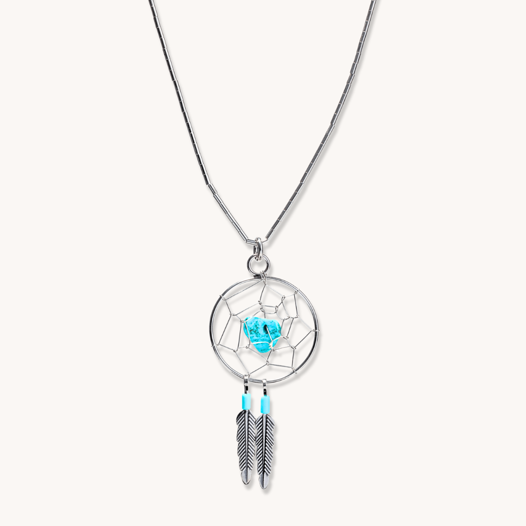 Liquid Silver Dreamcatcher Necklace