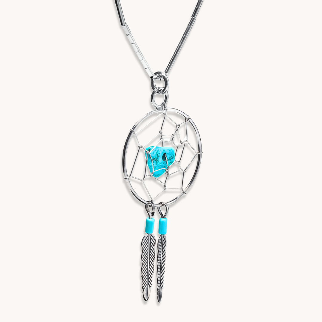 Liquid Silver Dreamcatcher Necklace