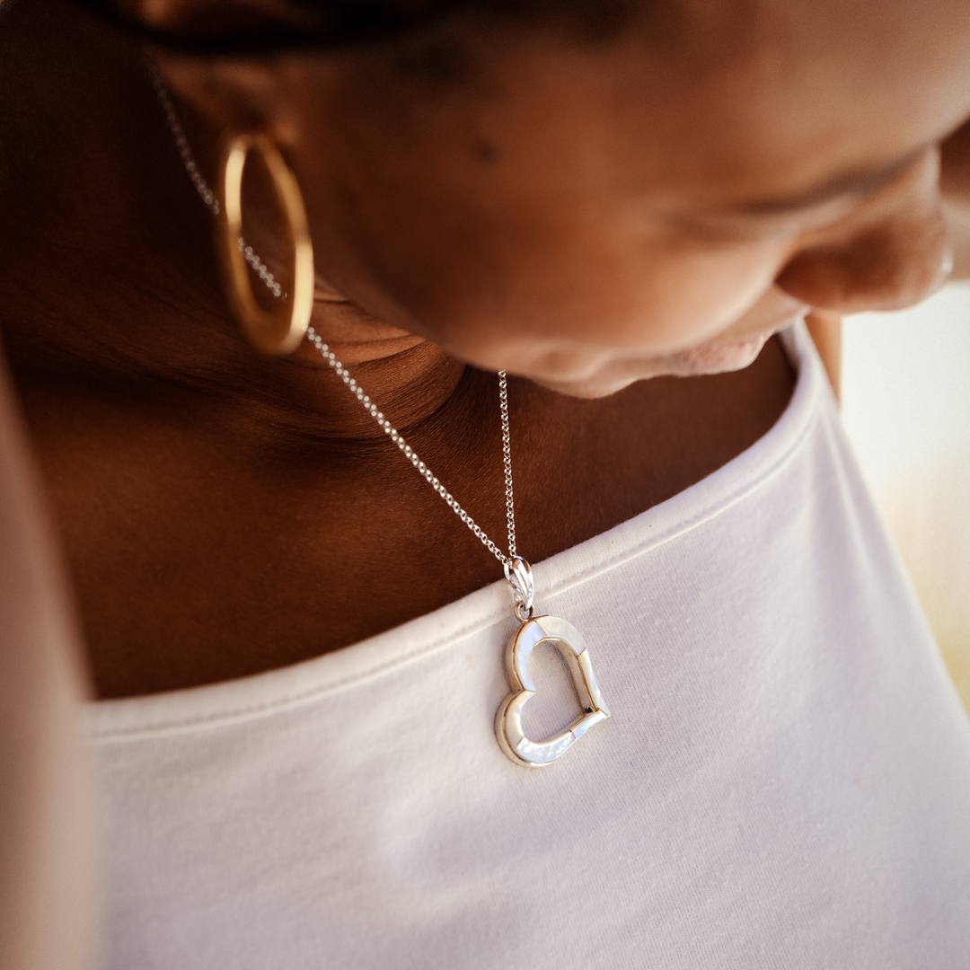 Mother of Pearl Heart Inlay Pendant