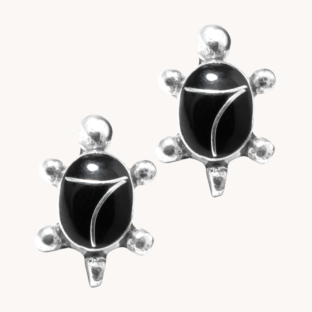 Onyx Inlay Stud Earrings