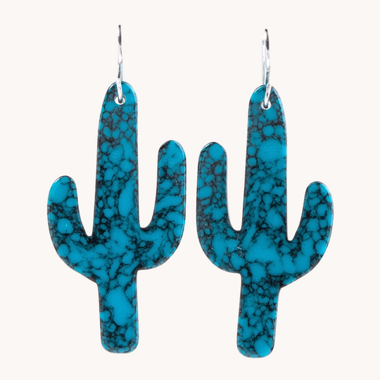 Radiante: Upcycled Turquoise Cactus Earrings