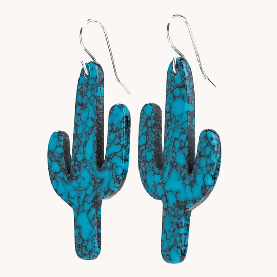 Radiante: Upcycled Turquoise Cactus Earrings