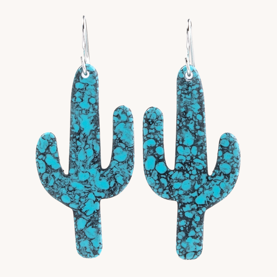 Radiante: Upcycled Turquoise Cactus Earrings