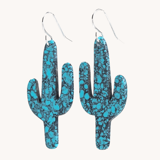 Radiante: Upcycled Turquoise Cactus Earrings