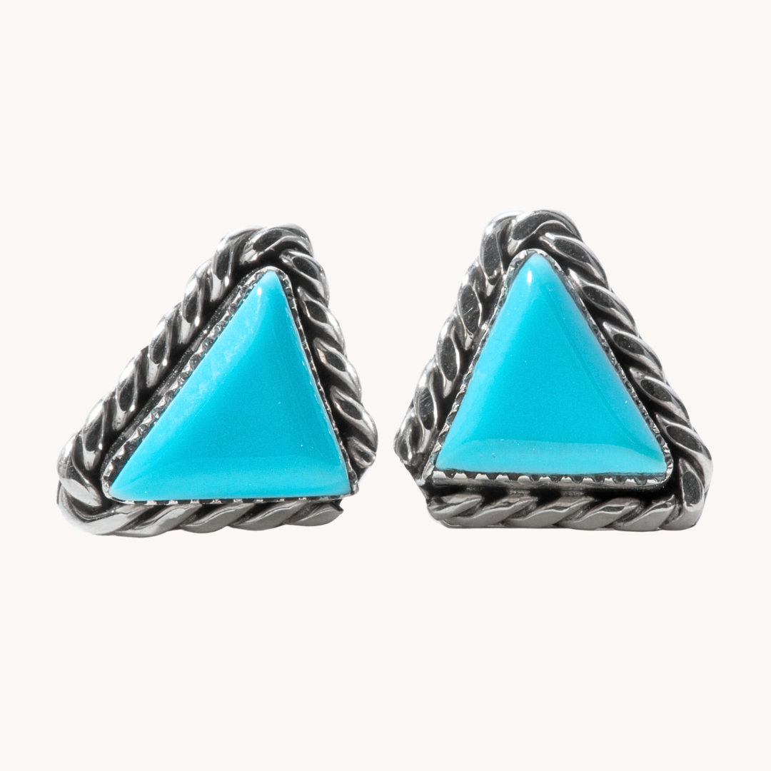 Turquoise Triangle Stud Earrings