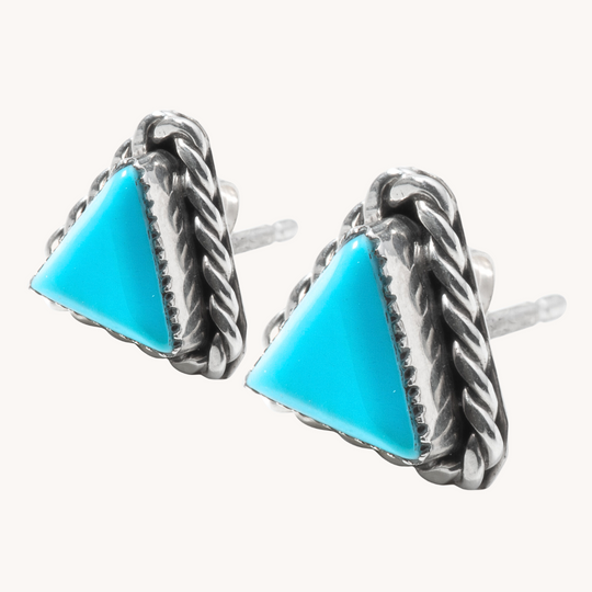 Turquoise Triangle Stud Earrings