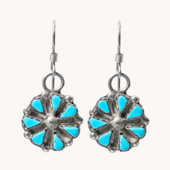 Turquoise Cluster Dangle Earrings