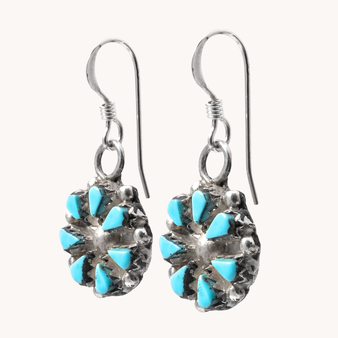 Turquoise Cluster Dangle Earrings