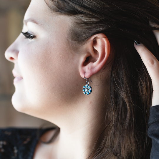 Turquoise Cluster Dangle Earrings