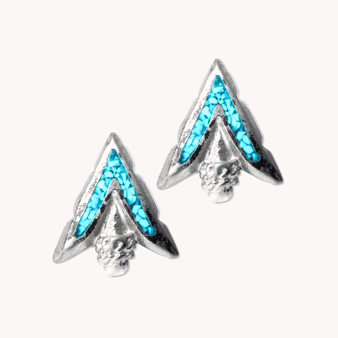 Mystery Upcycled Turquoise Stud Earrings