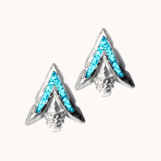 Mystery Upcycled Turquoise Stud Earrings