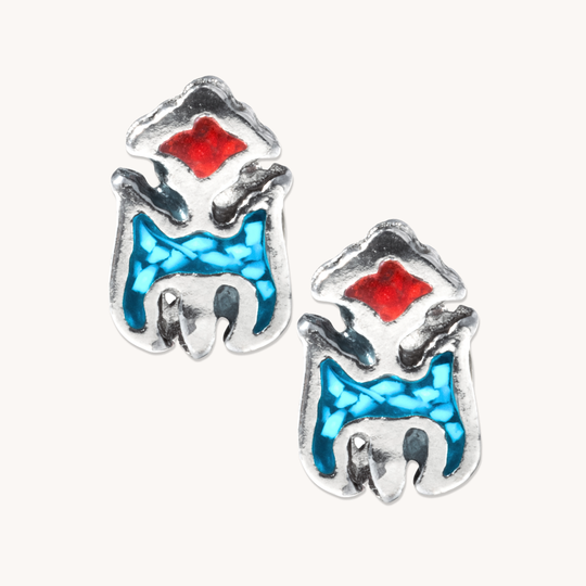 Mystery Upcycled Turquoise Stud Earrings