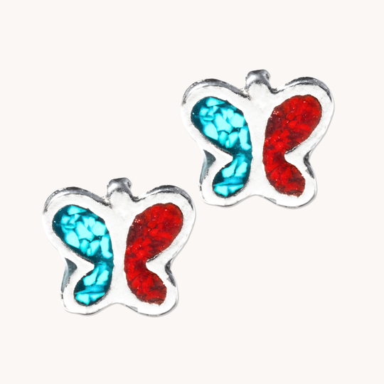 Mystery Upcycled Turquoise Stud Earrings