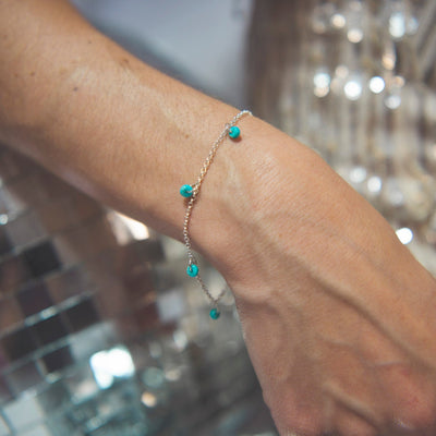 Turquoise and Silver Bracelet, Minimalist Style