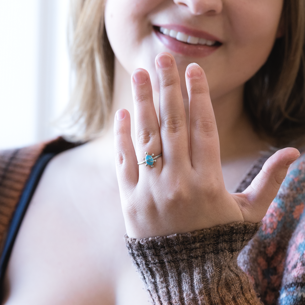 Women's Turquoise Turtle Ring