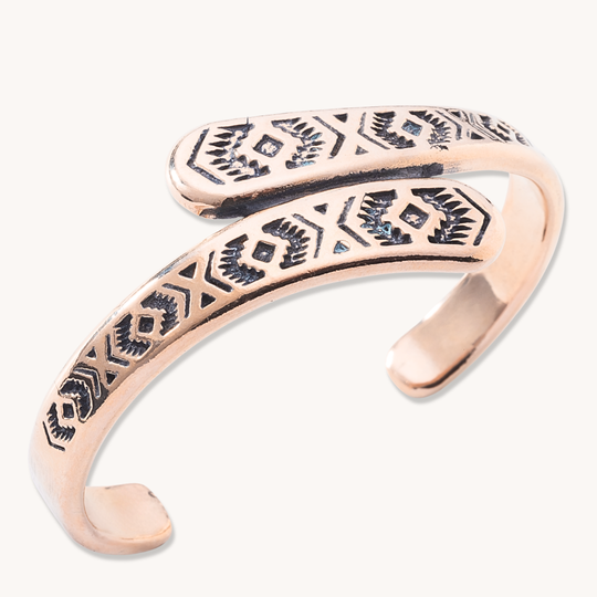 SkyWeaver: Twined Cuff Bracelet made of sterling silver, featuring intricate Native American-inspired patterns.