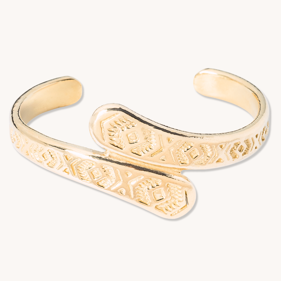 SkyWeaver: Twined Cuff Bracelet in sterling silver featuring intricate Native American-inspired designs.