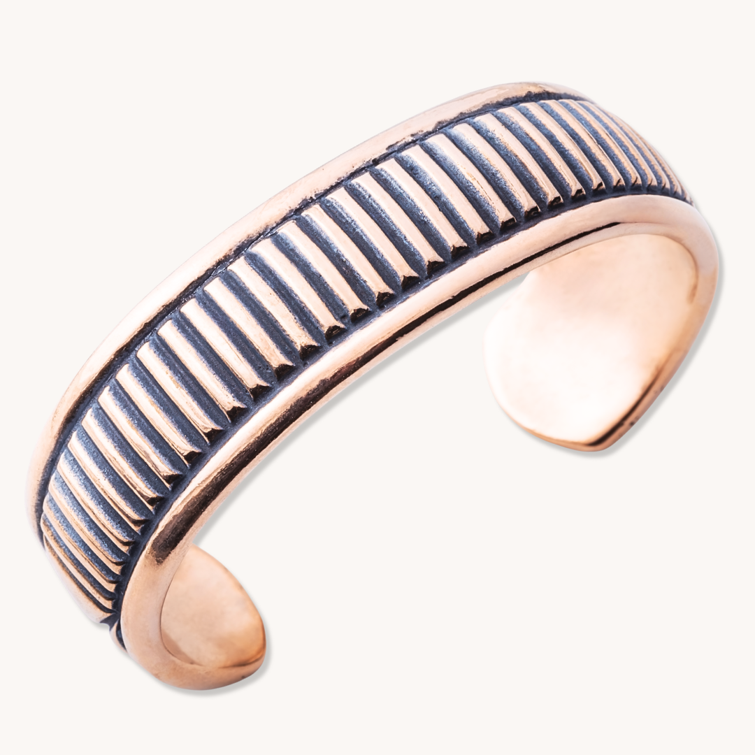 SkyWeaver: Weft Weave Cuff Bracelet, crafted from sterling silver, featuring a textured design.
