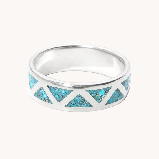 SkyWeaver: Thin Band Azteca Turquoise Ring